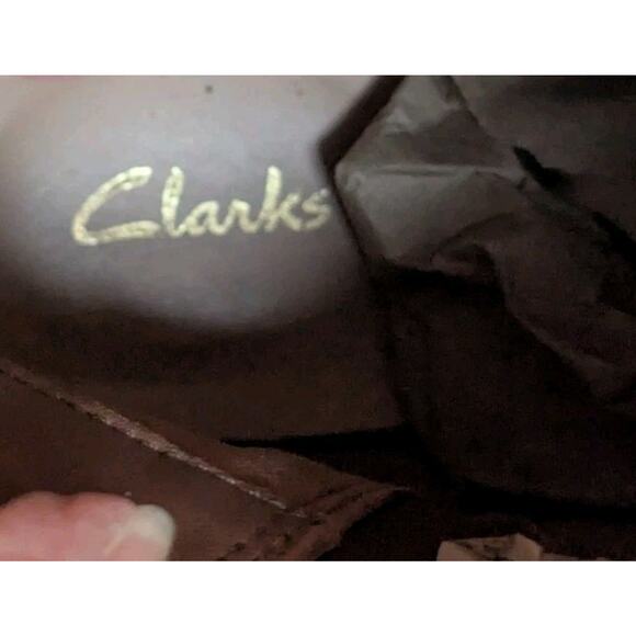 Clarks Clarkford Top - Dark Tan Suede Wedge Ankle Boots - Womens 10M - Picture 9 of 9